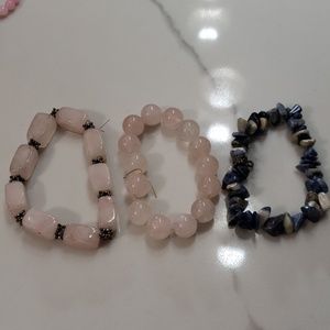 Set of 3 Stone Bracelets